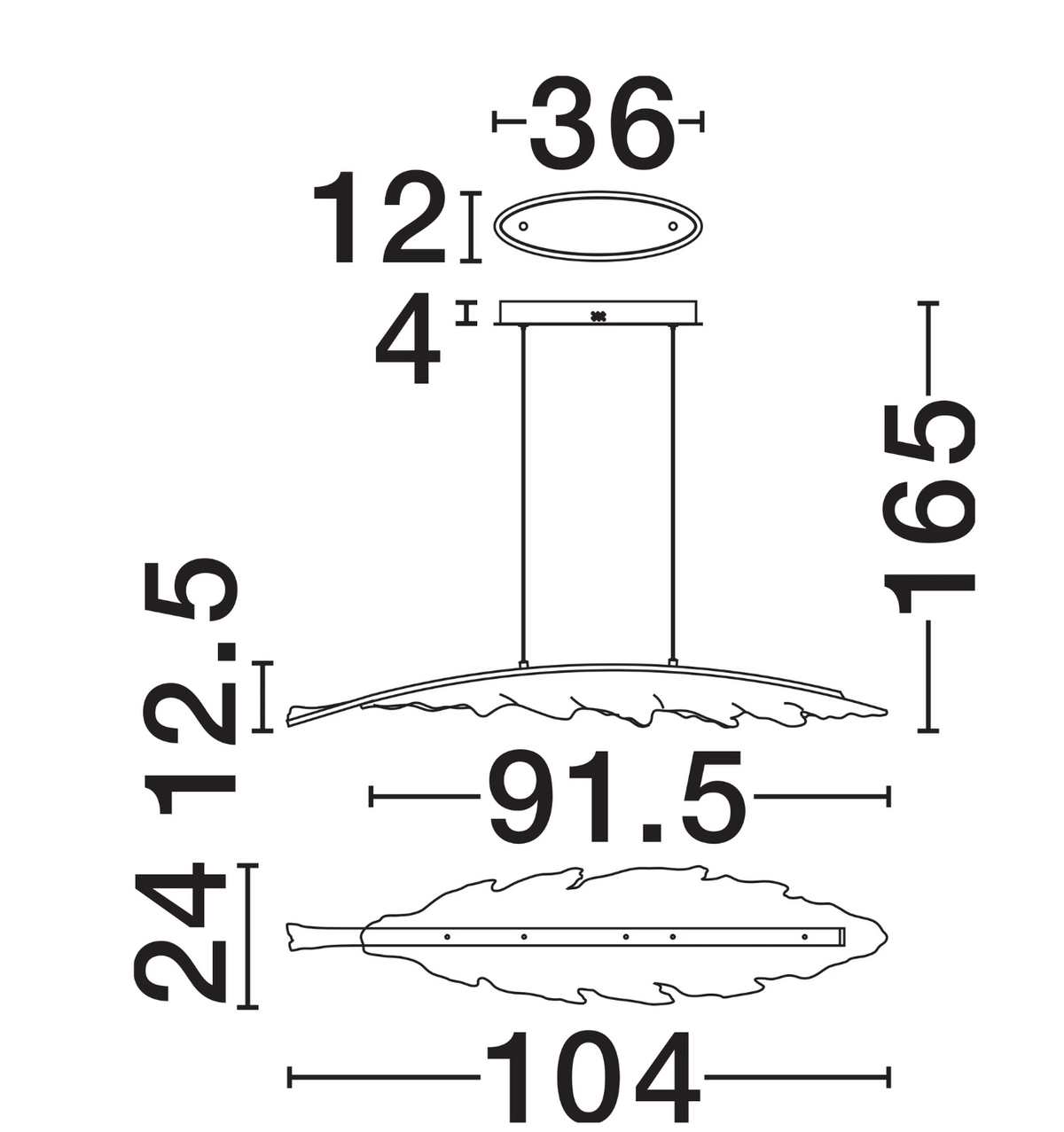 JAY Mocha Glass & Anthracite Steel Medium Suspension Light - ID 15058