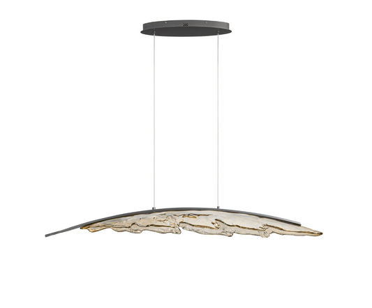 JAY Mocha Glass & Anthracite Steel Large Suspension Light - ID 15059