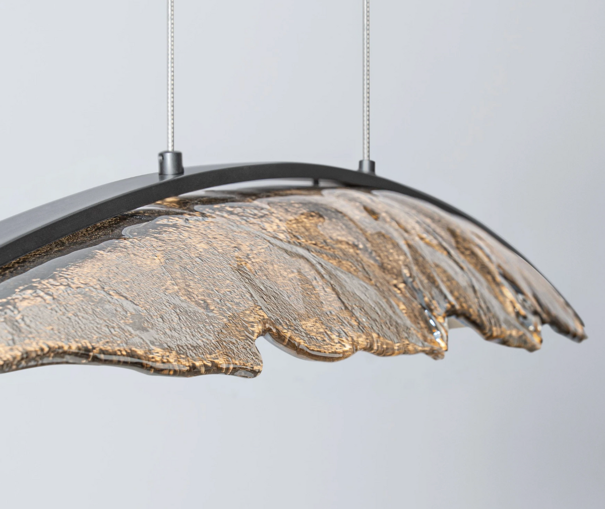 JAY Mocha Glass & Anthracite Steel Large Suspension Light - ID 15059