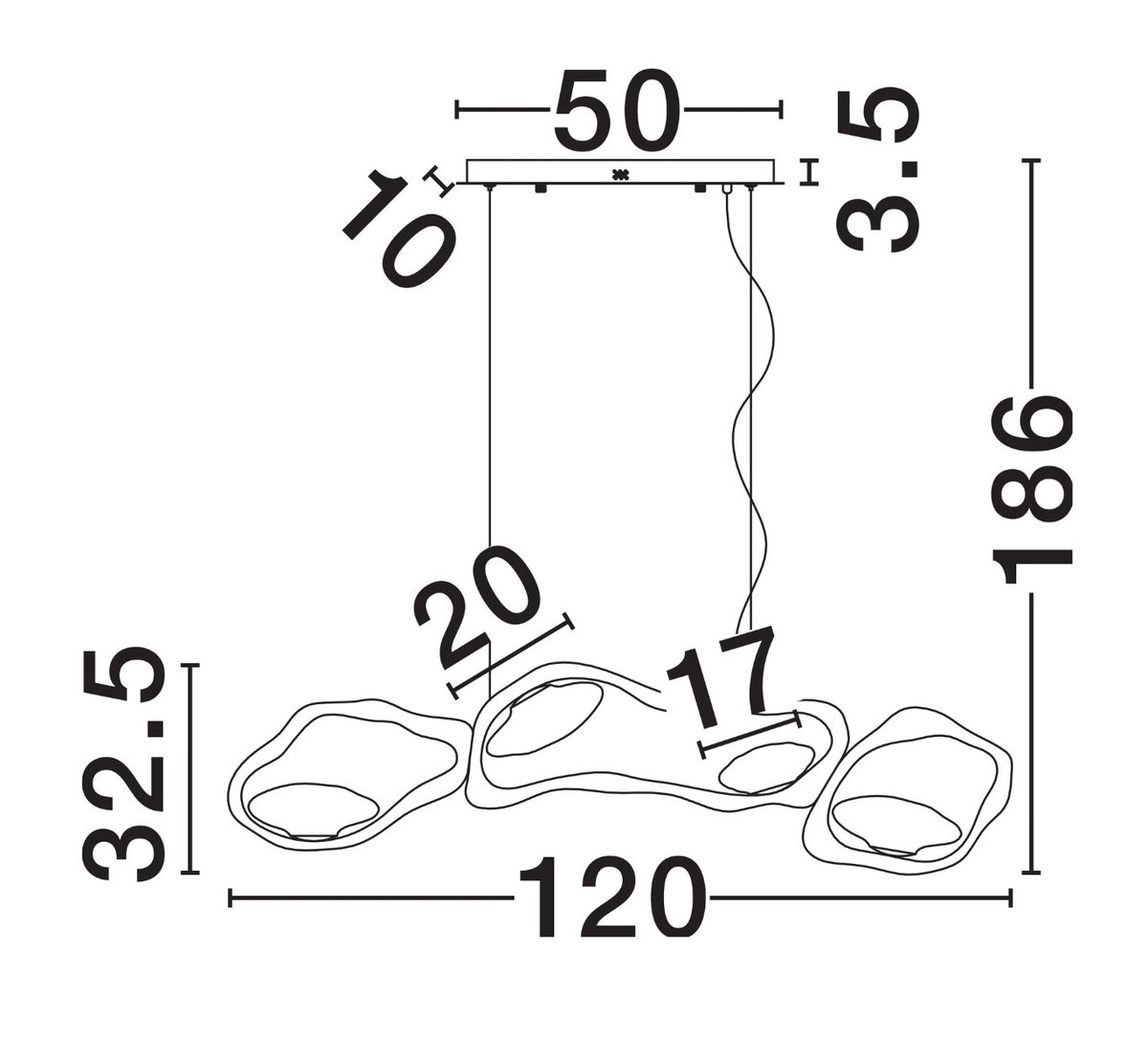 Ovell Decorative Gold Linear Pendant - ID 15066