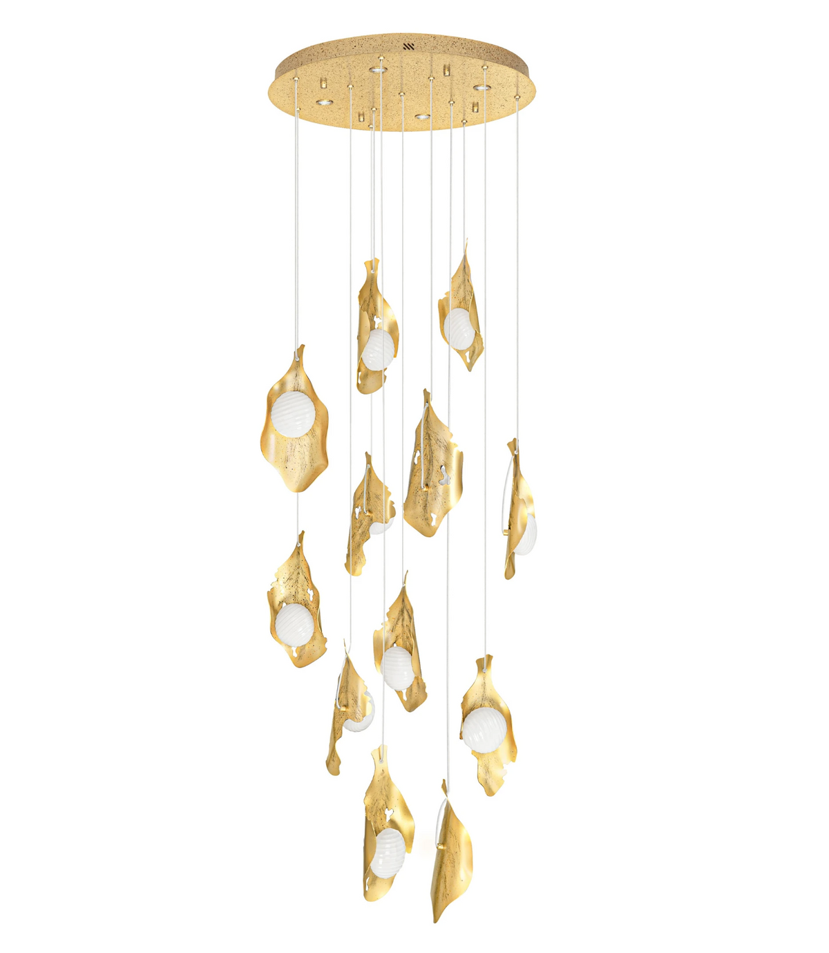 Rola Gold Steel & Opal Decorative 12 Light Multi Pendant - ID 15076