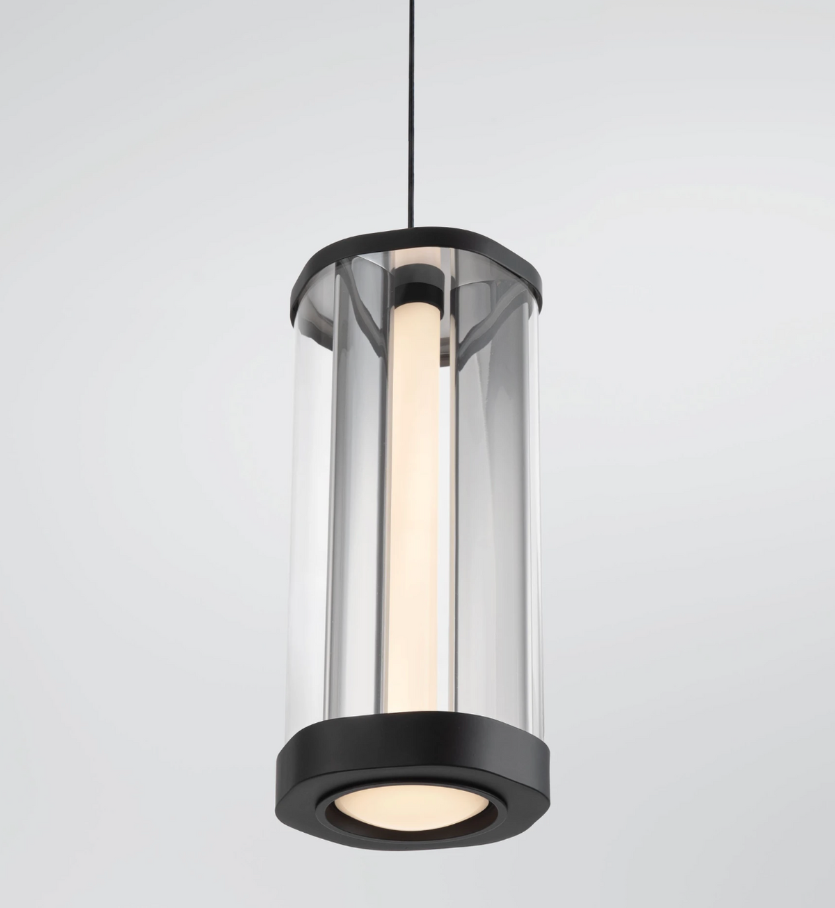 Doce Black and Clear Glass Single Pendant - ID 15077