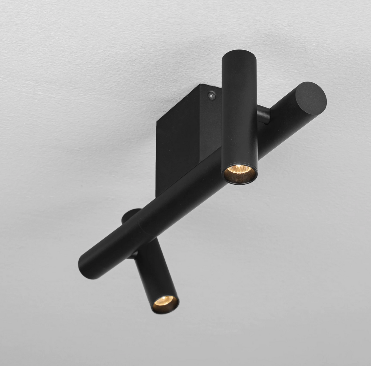 Leva Spot Sleek Black Twin Ceiling Light - ID 15093