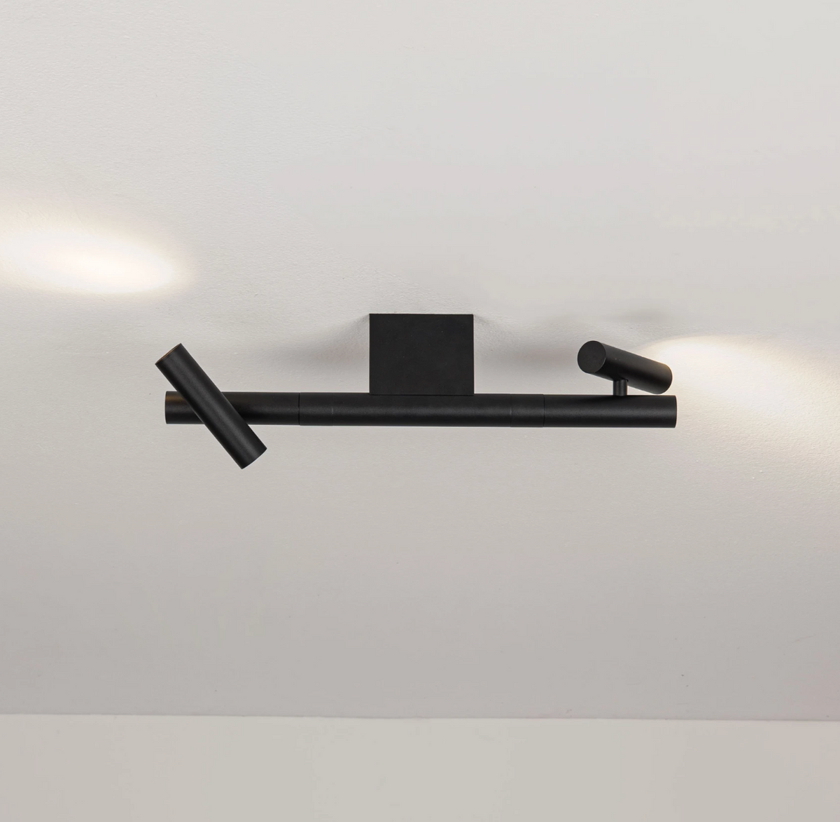 Leva Spot Sleek Black Twin Ceiling Light - ID 15093