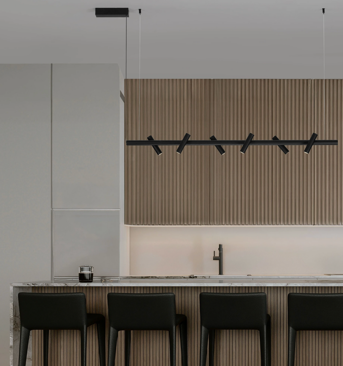 Leva Spot Sleek Black Linear Bar Pendant - ID 15095