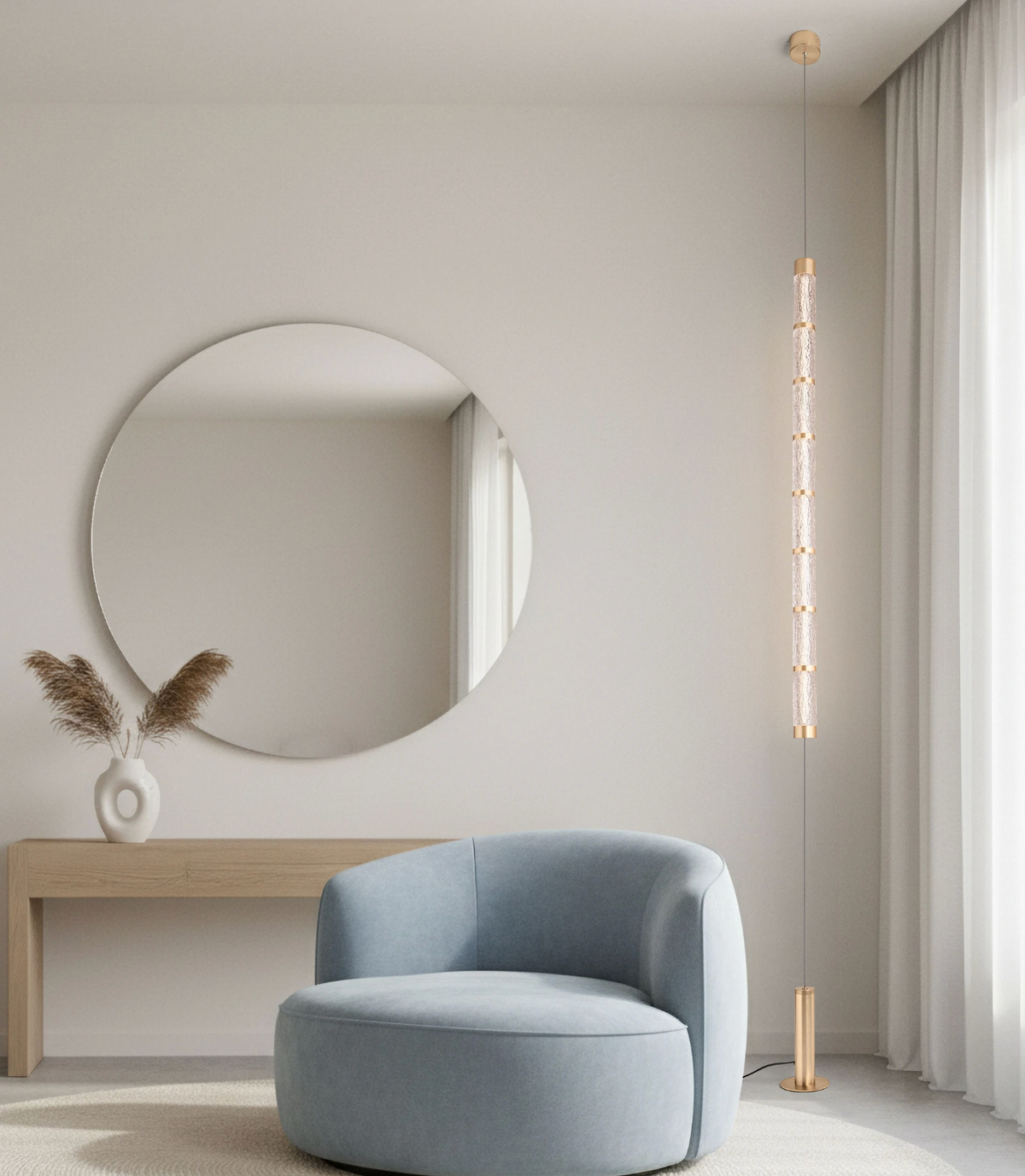 Coro Gold & Textured Glass Floor Lamp - ID 15097