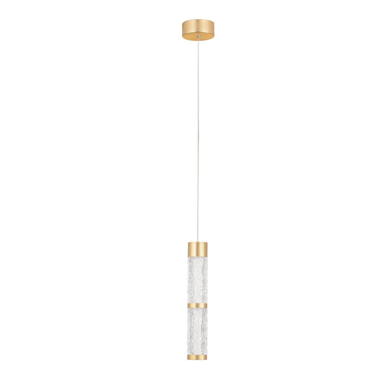 Coro Gold & Textured Glass Single Pendant - ID 15098