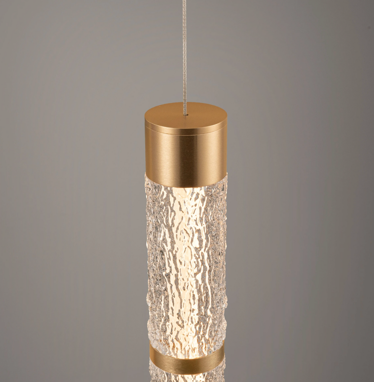 Coro Gold & Textured Glass Single Pendant - ID 15098