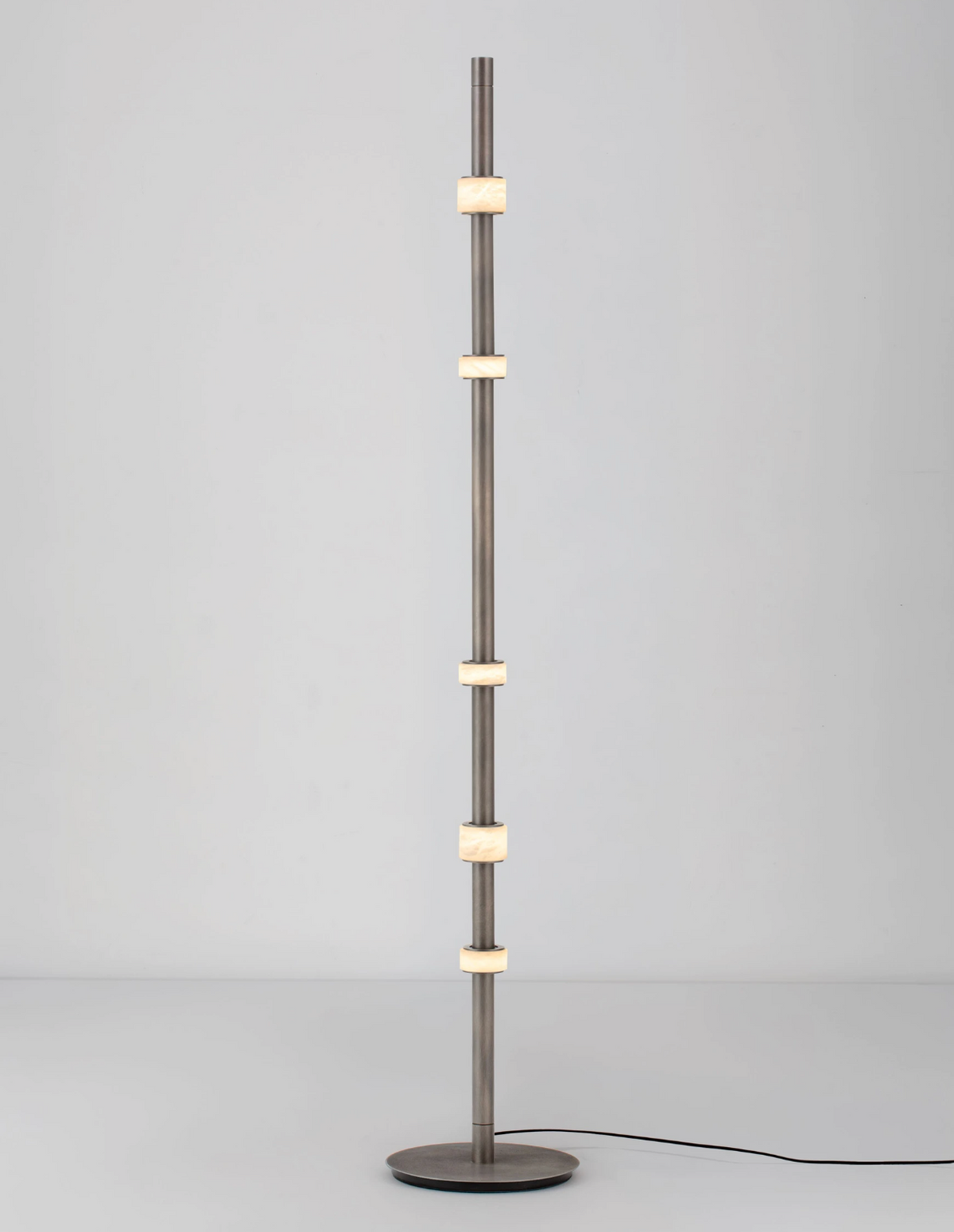 Rowl Anthracite & Alabaster Decorative Floor Lamp - ID 15111