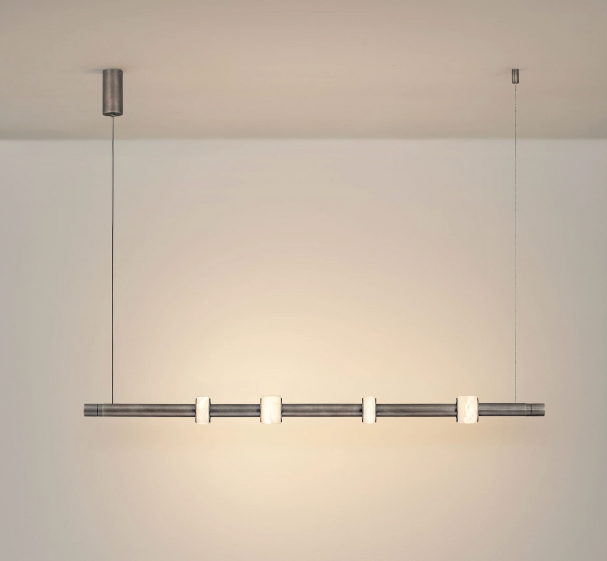 Rowl Anthracite & Alabaster Decorative Linear Bar Pendant - ID 15113