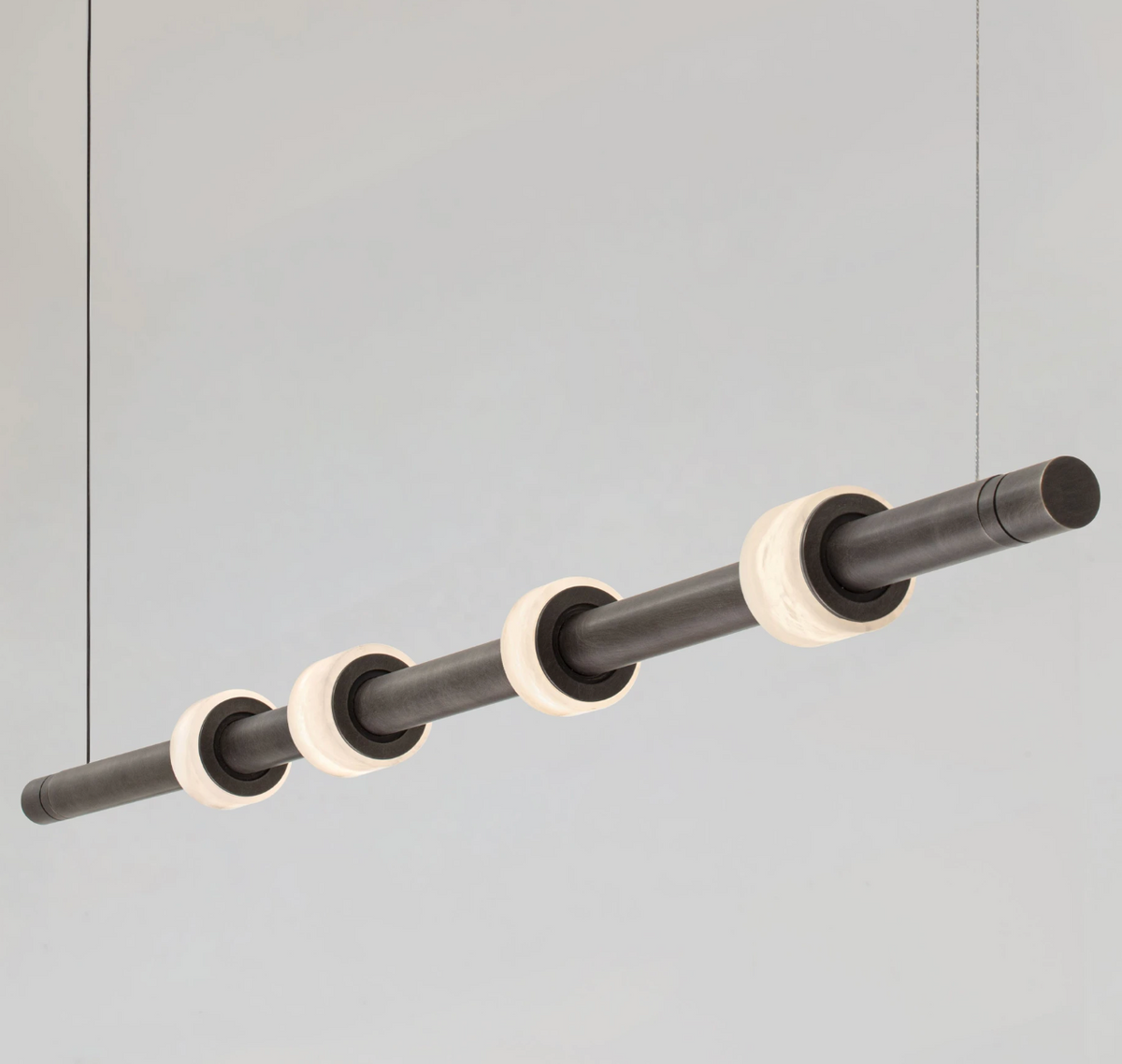Rowl Anthracite & Alabaster Decorative Linear Bar Pendant - ID 15113