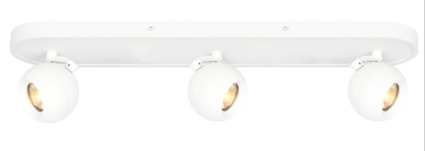 Matt White 3x GU10 Spherical Spot Light