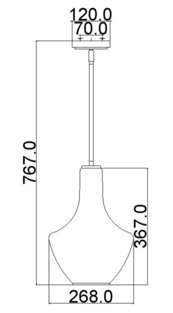 Rainham Chrome Small Single Pendant - ID 6562