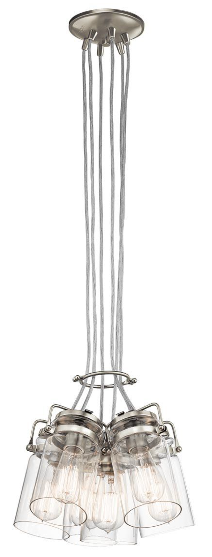 Aldgate Six Light Brushed Nickel Pendant - ID 6597