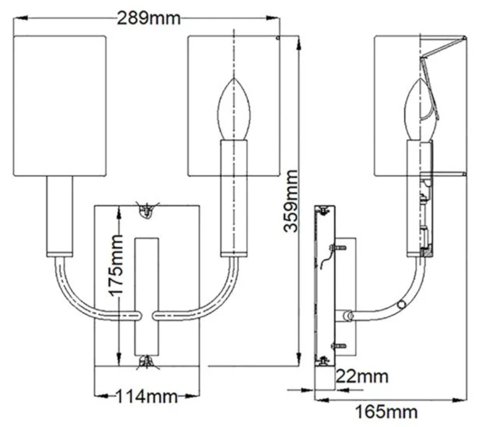 BRI Satin Brass Double Arm Wall Light - ID 10950