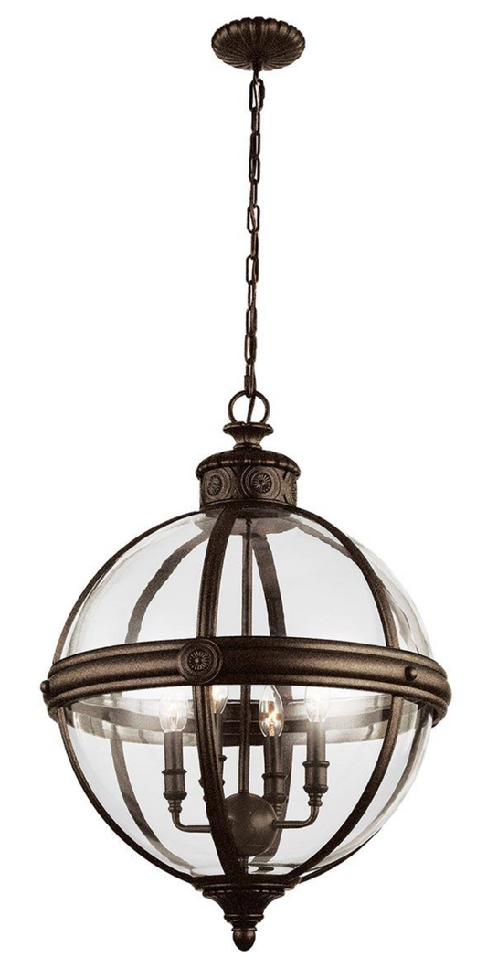 Acton Dark Bronze Victorian Orb 4 Light Pendant - ID 7372