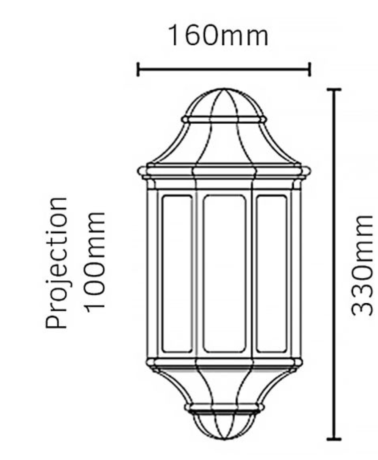 Alexandra Outdoor IP44 Mini Half Lantern - Colour Options