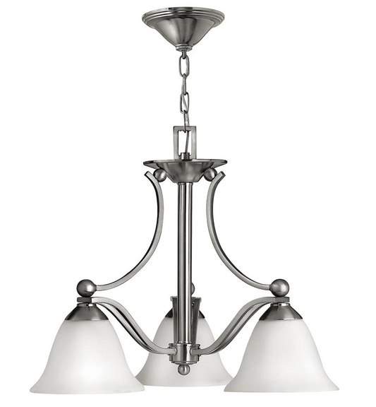 Bond Brushed Nickel 3 Lamp Chandelier - ID 6094