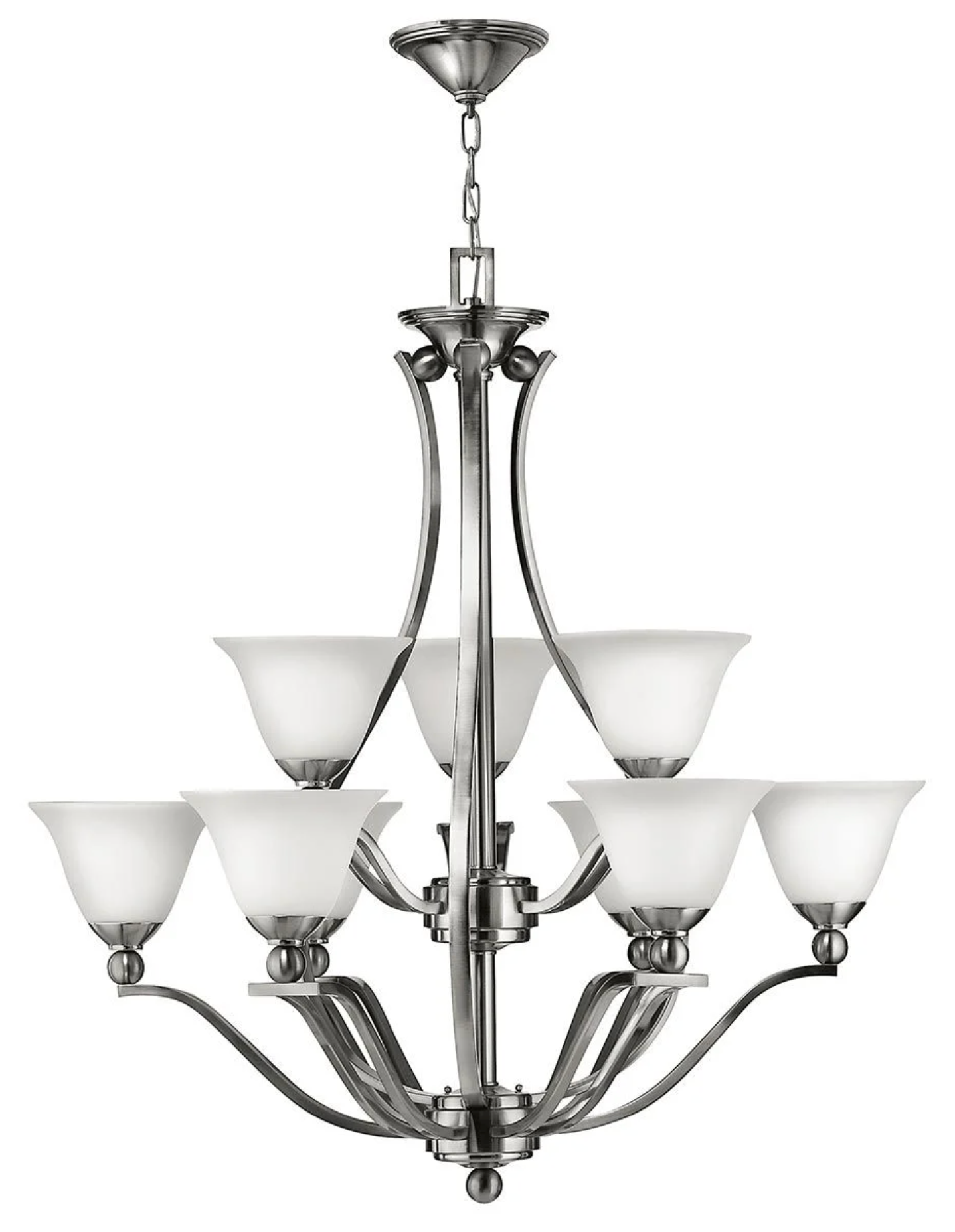 Bond Brushed Nickel 9 Light Chandelier - ID 6093