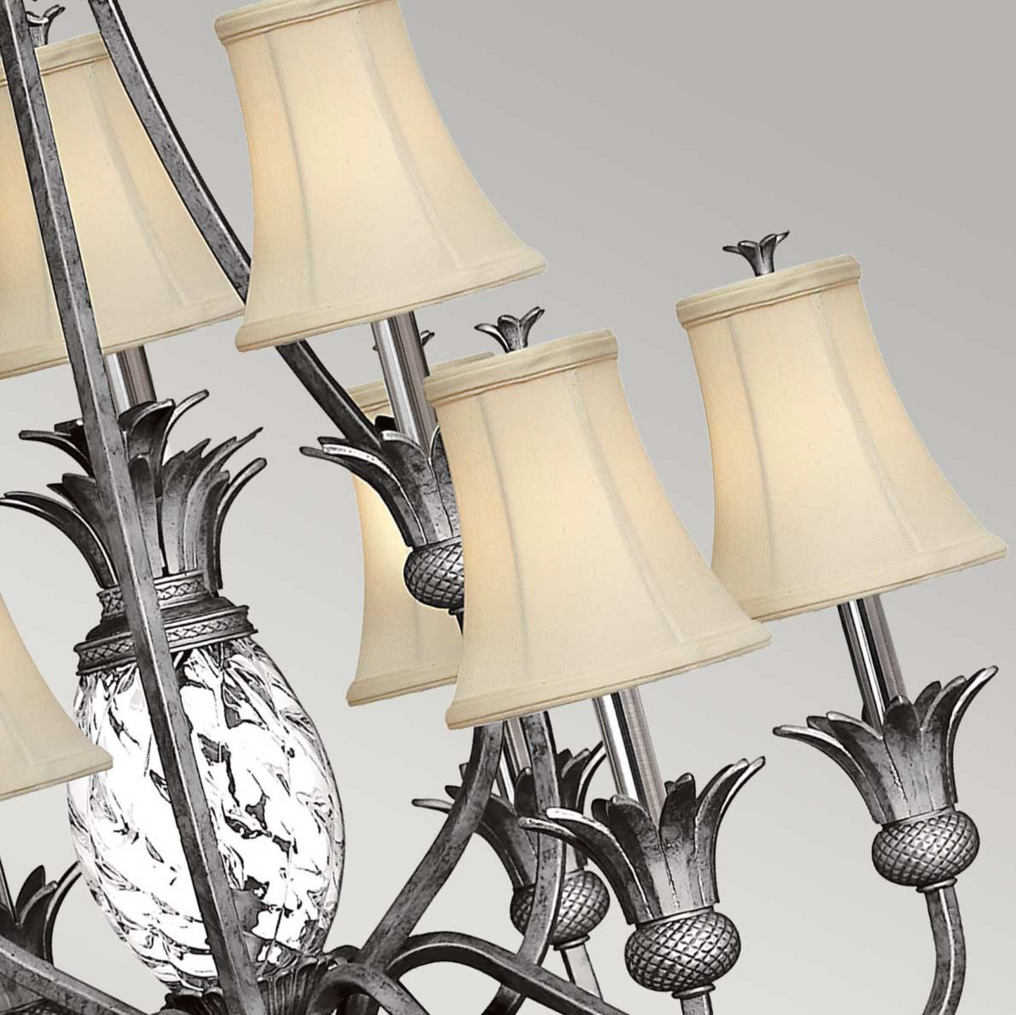 Botanical Antique Nickel 10 Light Chandelier - ID 7157