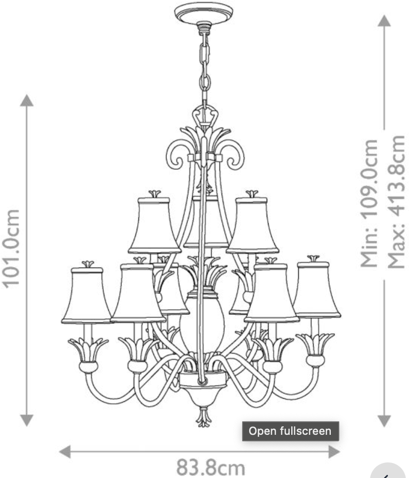 Botanical Antique Nickel 10 Light Chandelier - ID 7157