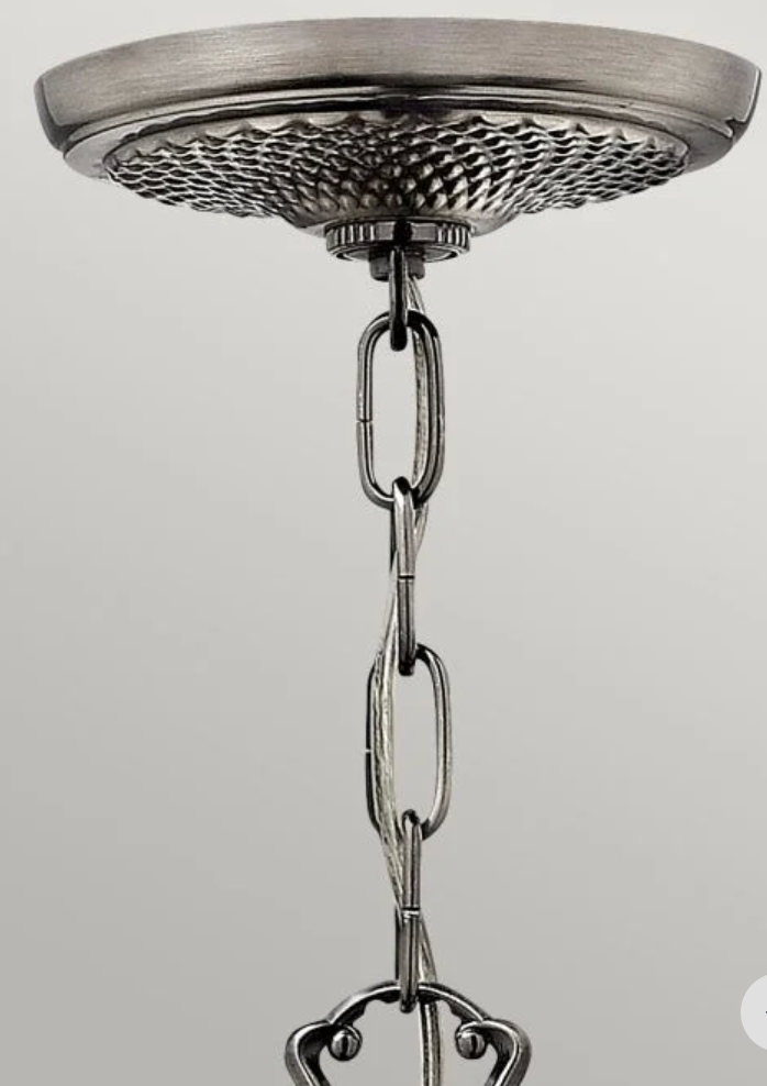 Botanical Antique Nickel 3 Lamp Chandelier - ID 7161