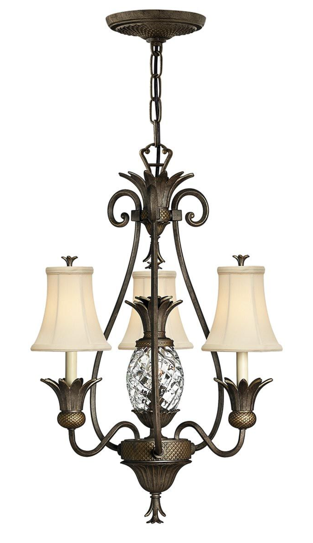 Botanical Bronze 3 Lamp Chandelier - ID 7160