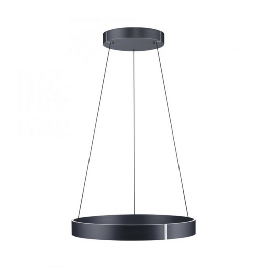 PNL Eclip Satin Dark Grey Height Adjustable LED Up+Downlight Ring Pendant - ID 13676