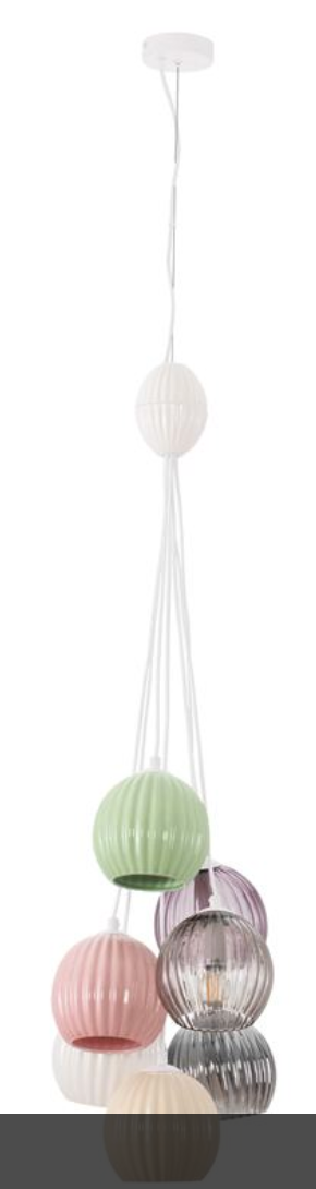 NL Meli Coloured Glass 7 Light Multi Pendant - ID 13752
