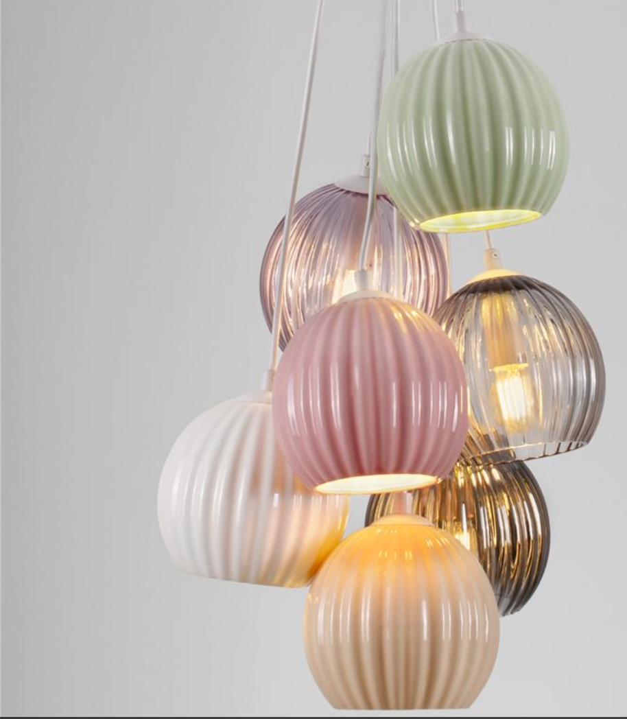 NL Meli Coloured Glass 7 Light Multi Pendant - ID 13752