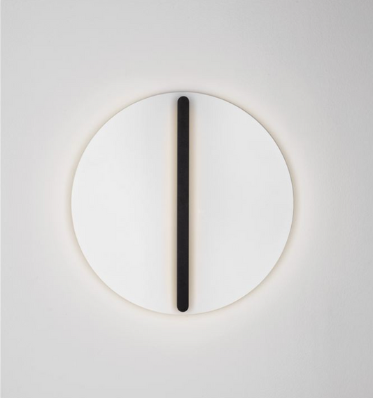 Nilu Matt Black & White Disc Wall Light Large - ID 13799