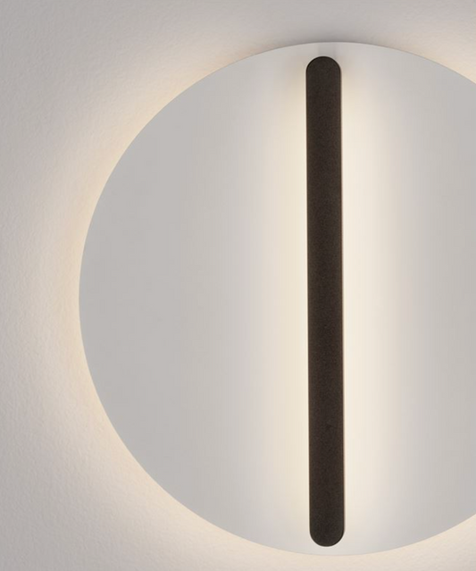 Nilu Matt Black & White Disc Wall Light Medium - ID 13798