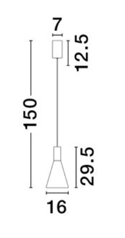 NL Voy Elegant Brass & Smoked Glass Slim Conical Pendant - ID 13764