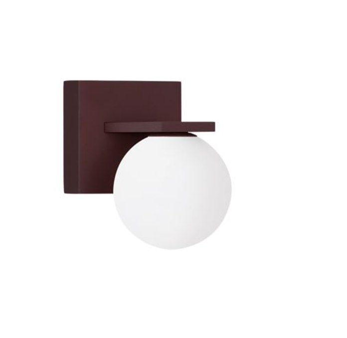 NL Opal Glass Globe & Brown Wall Light - ID 13842