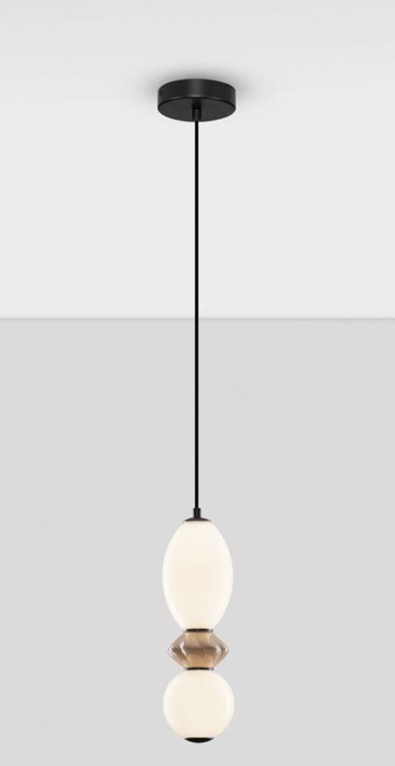NL Pallin Mocha Ceramic & Opal Glass Pendant - ID 13848