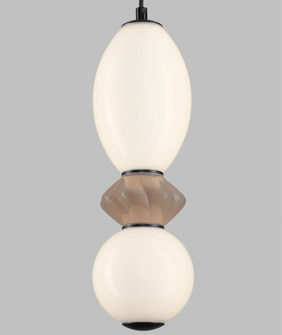 NL Pallin Mocha Ceramic & Opal Glass Pendant - ID 13848