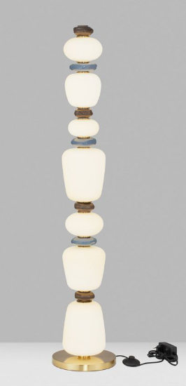 NL Palor Coloured Porcelain & Opal Glass Floor Light - ID 13870