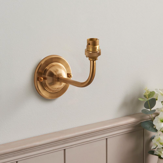 Brushed Aged Brass Wall Light with Tapered Shade - ID 13939 available from 12/10/25
