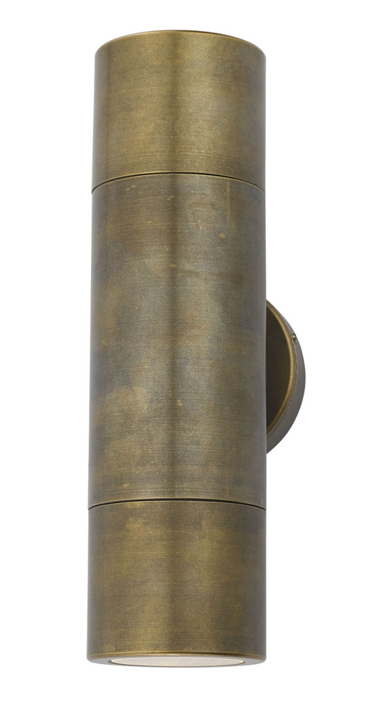 Tyndrum Brushed Antique Brass Finish Solid Brass Up/Down Outdoor Wall Light - ID 9488