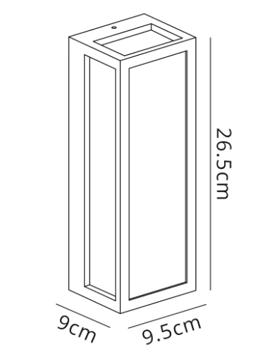 Outdoor Box Lantern Wall Light Graphite Grey - ID 13898