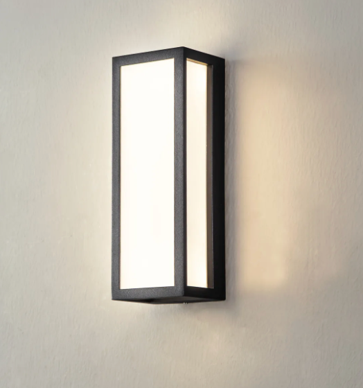 Outdoor Box Lantern Wall Light Graphite Grey - ID 13898