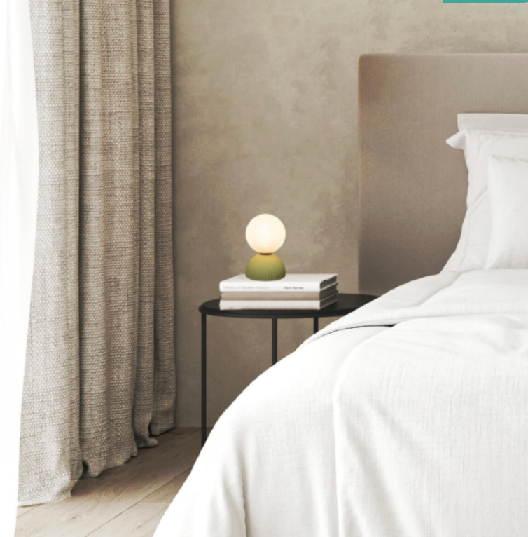 ZAM Olive Green Clay & Opal Glass Table Lamp - ID 14053