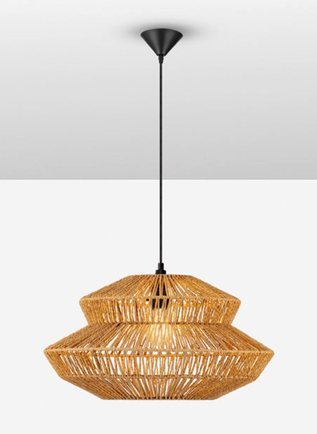 NL ID 14060 rope mesh pendant natural finish small