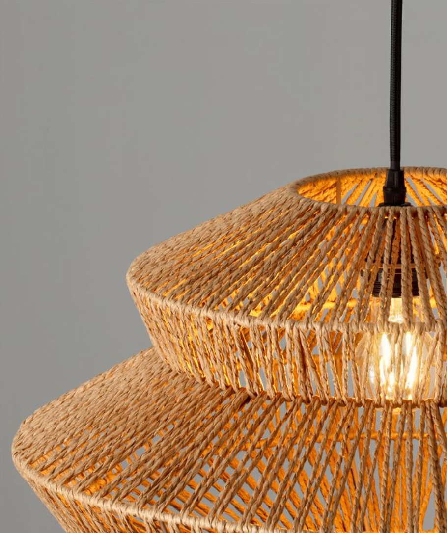 NL ID 14060 rope mesh pendant natural finish small