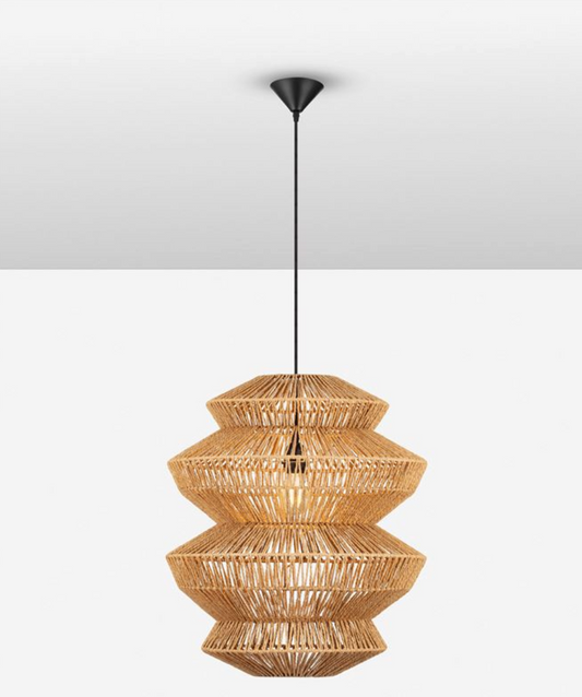 NL ID 14062 rope mesh pendant natural finish large