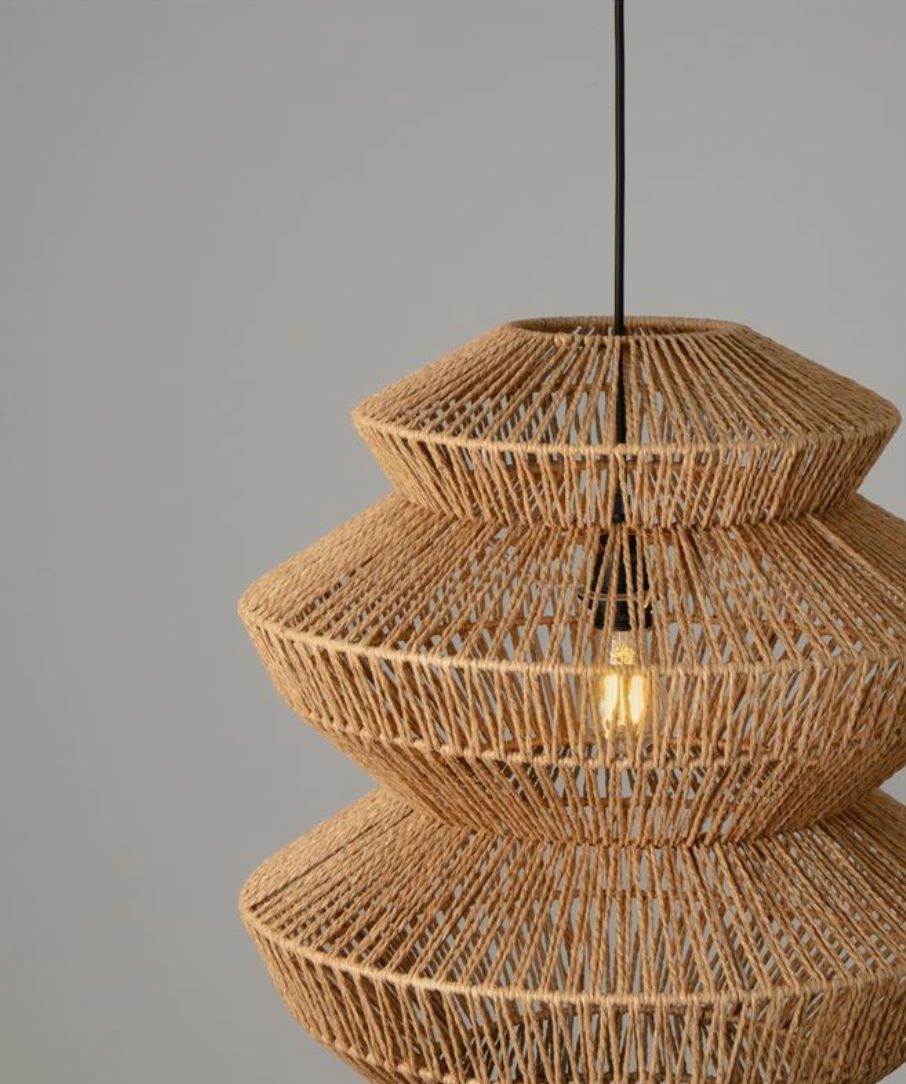 NL ID 14062 rope mesh pendant natural finish large