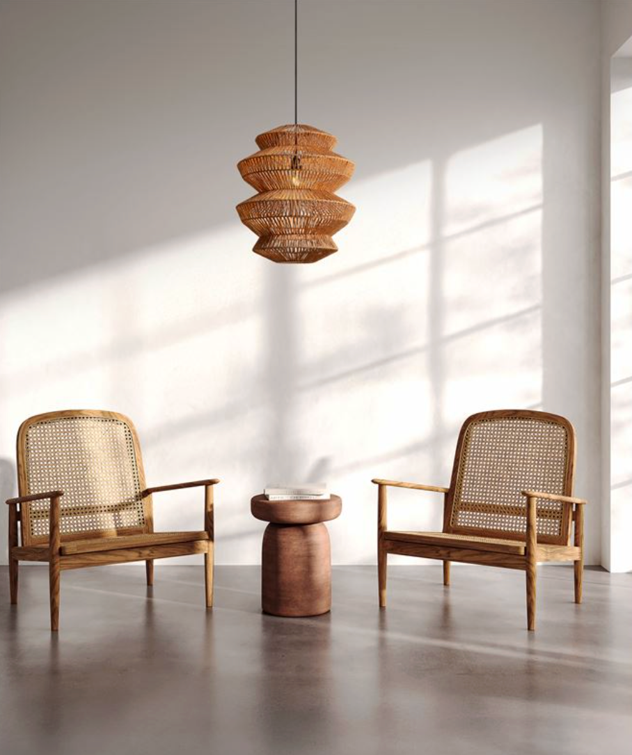 NL ID 14062 rope mesh pendant natural finish large