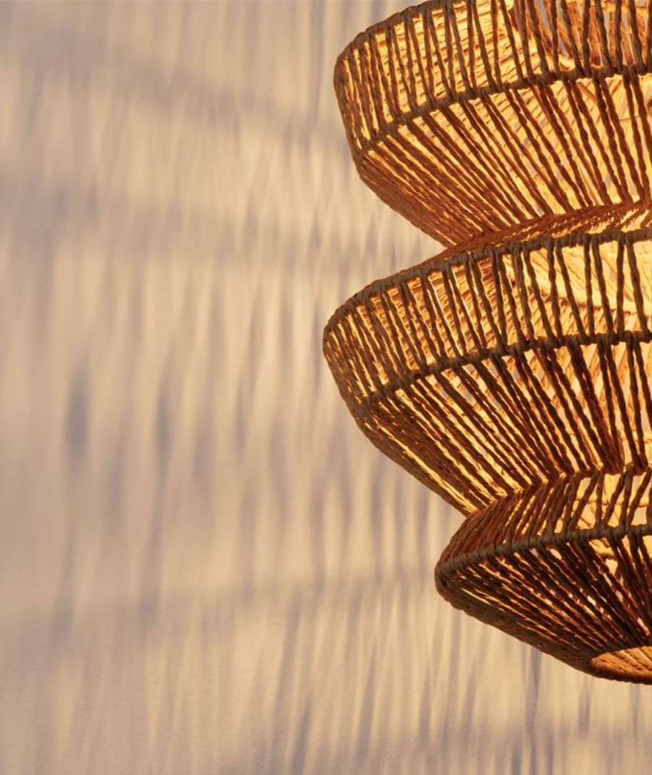 NL ID 14062 rope mesh pendant natural finish large