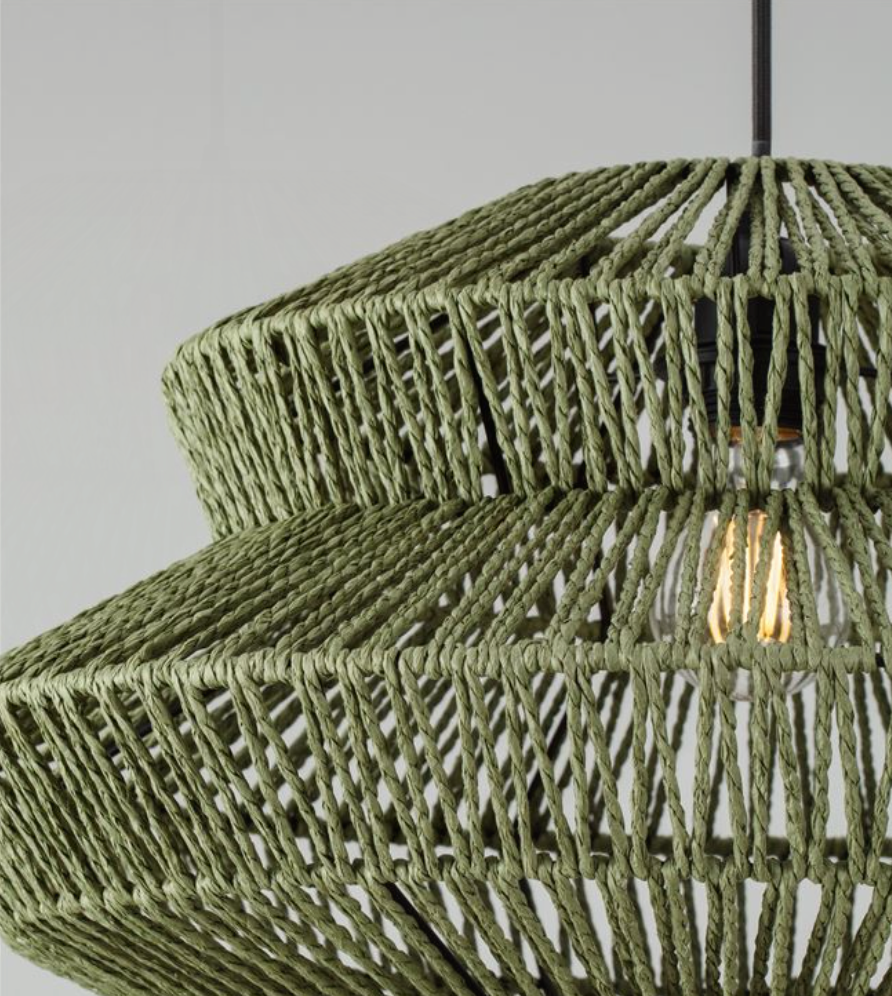 NL ID 14063 rope mesh pendant green finish small
