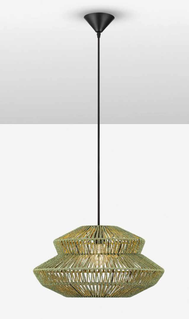 NL ID 14063 rope mesh pendant green finish small